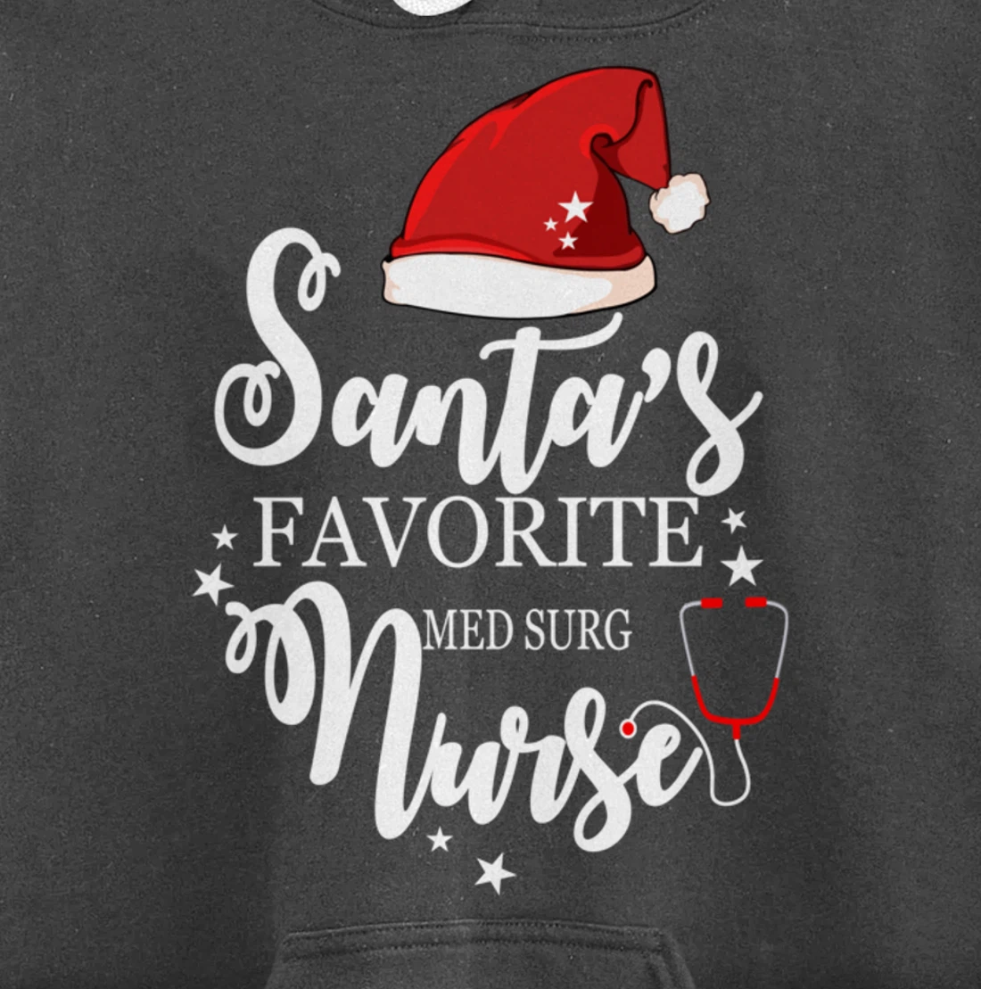 Santa Favorite Med Surg Nurse Outfit Funny Cute Pullover Hoodie