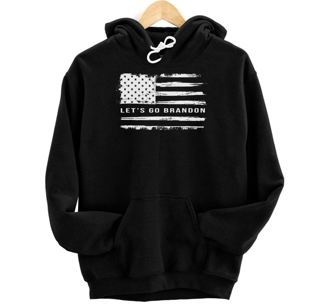 Let's go Brandon American Flag Meme Funny Gift Novelty Pullover Hoodie