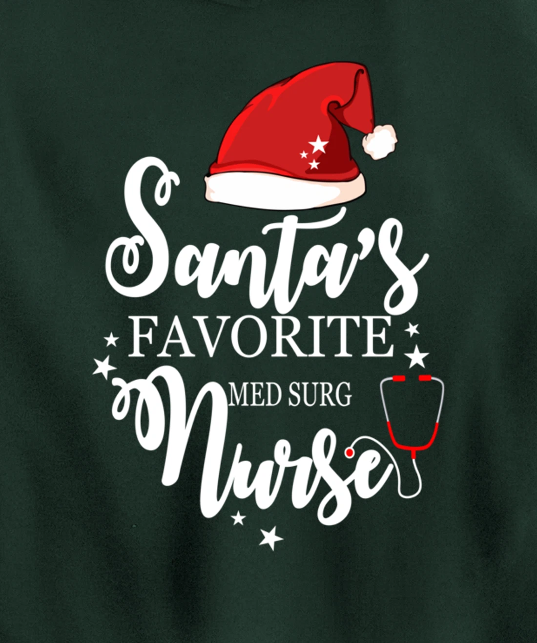 Santa Favorite Med Surg Nurse Outfit Funny Cute Pullover Hoodie