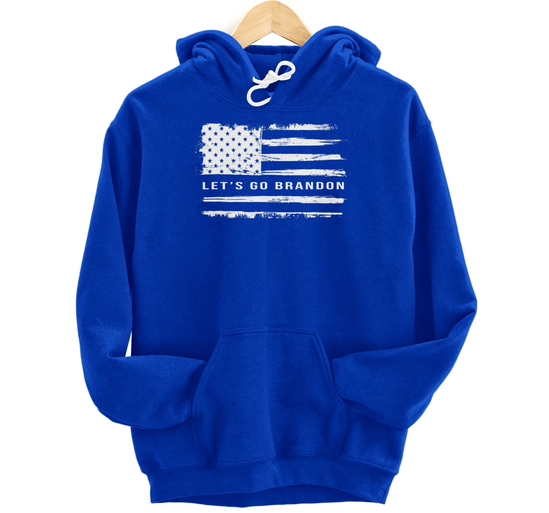 Let's go Brandon American Flag Meme Funny Gift Novelty Pullover Hoodie