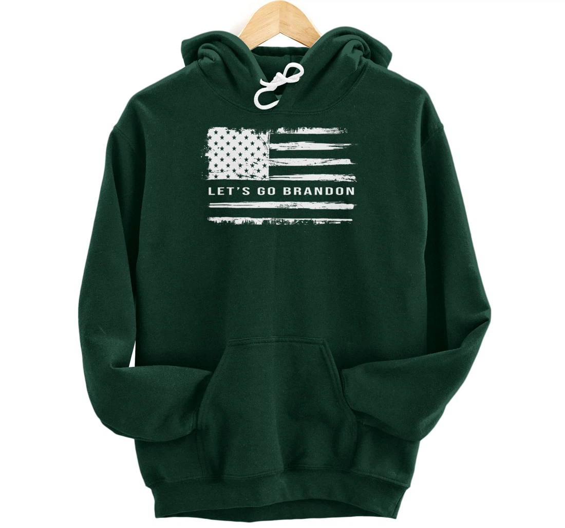 Let's go Brandon American Flag Meme Funny Gift Novelty Pullover Hoodie