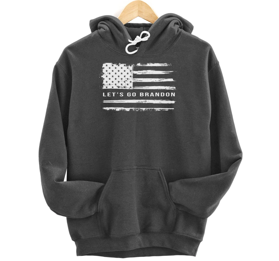 Let's go Brandon American Flag Meme Funny Gift Novelty Pullover Hoodie