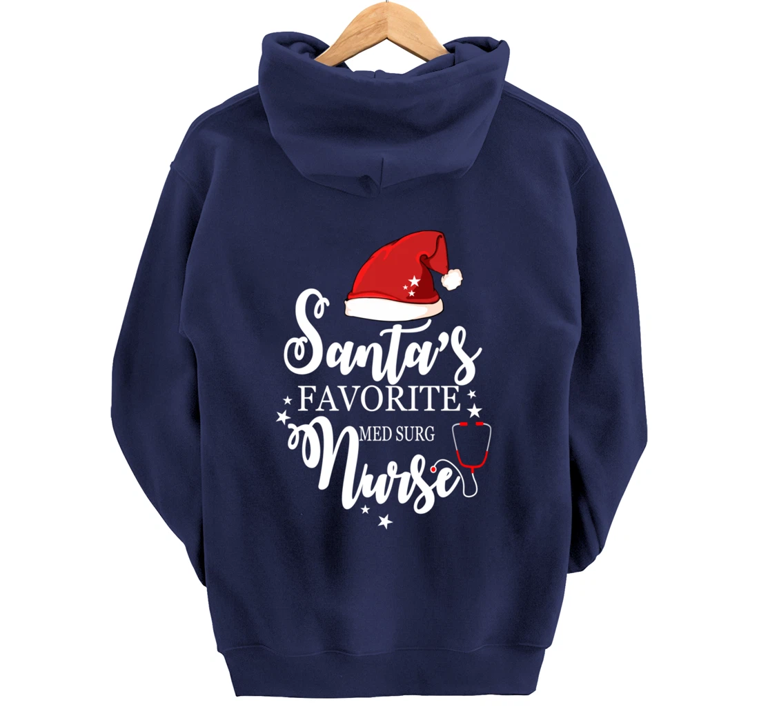 Santa Favorite Med Surg Nurse Outfit Funny Cute Pullover Hoodie