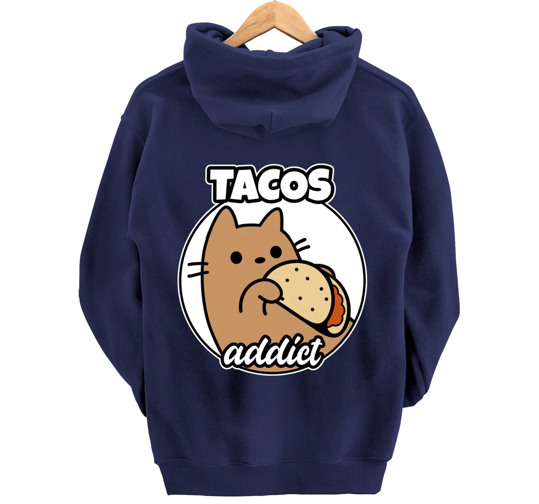 Tacos addict Cat Pullover Hoodie