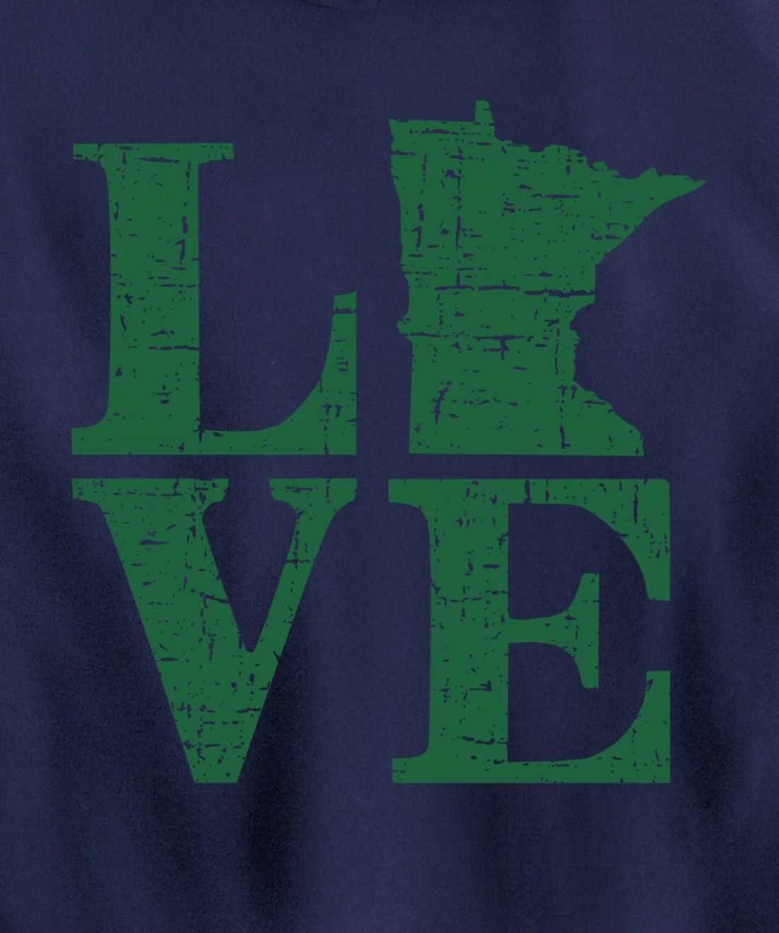 Love Minnesota Distressed Vintage MN Home Pride Pullover Hoodie