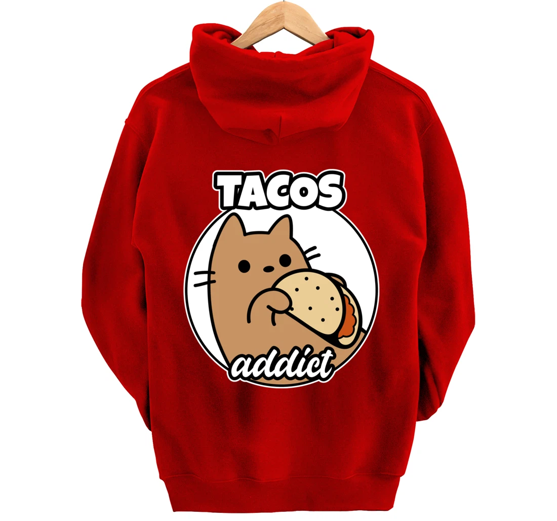 Tacos addict Cat Pullover Hoodie