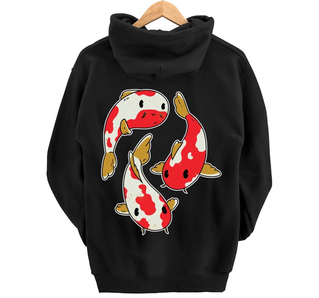 Fun Koi Fishing Carp Rainbow Colour Design Pullover Hoodie