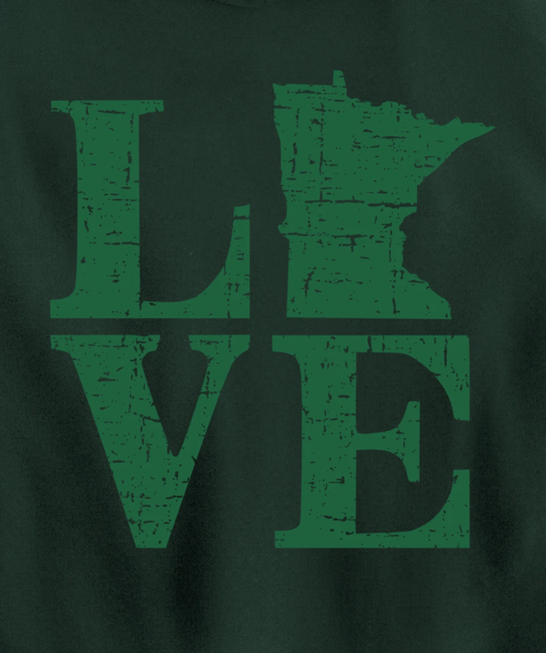 Love Minnesota Distressed Vintage MN Home Pride Pullover Hoodie