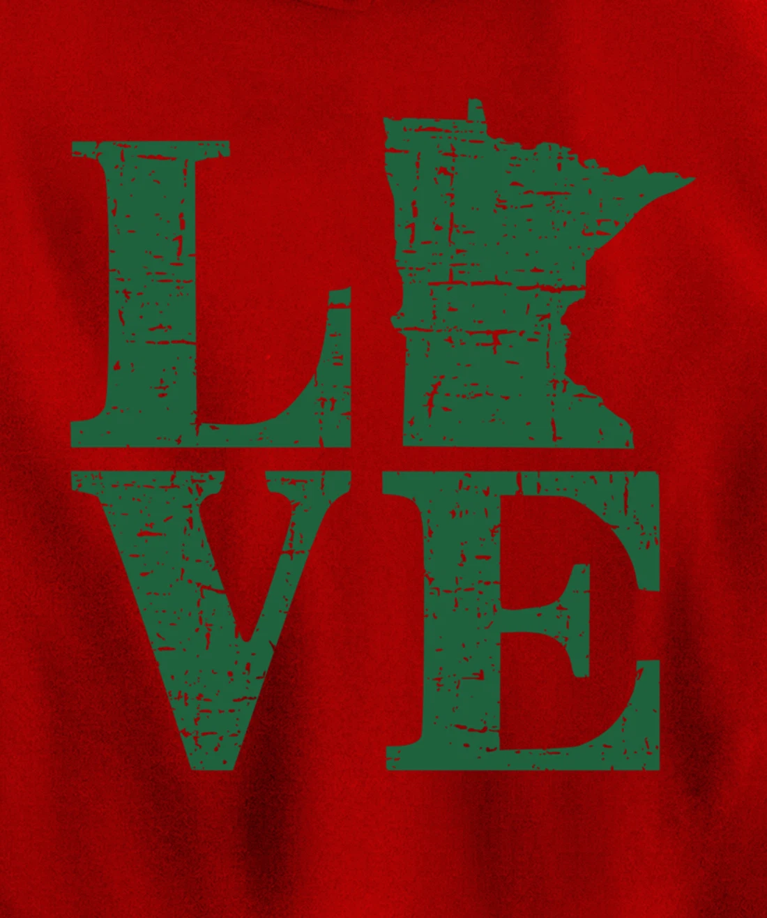 Love Minnesota Distressed Vintage MN Home Pride Pullover Hoodie