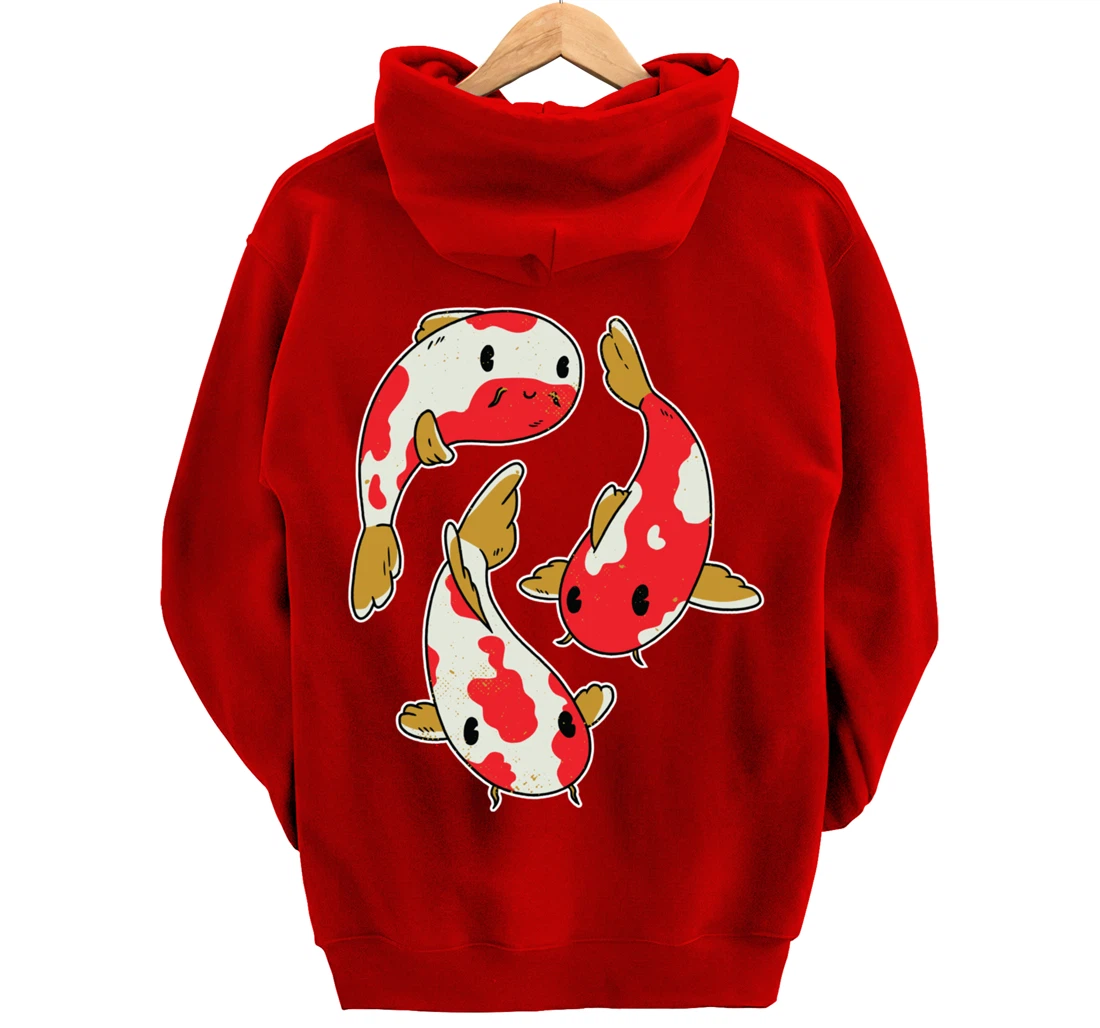 Fun Koi Fishing Carp Rainbow Colour Design Pullover Hoodie
