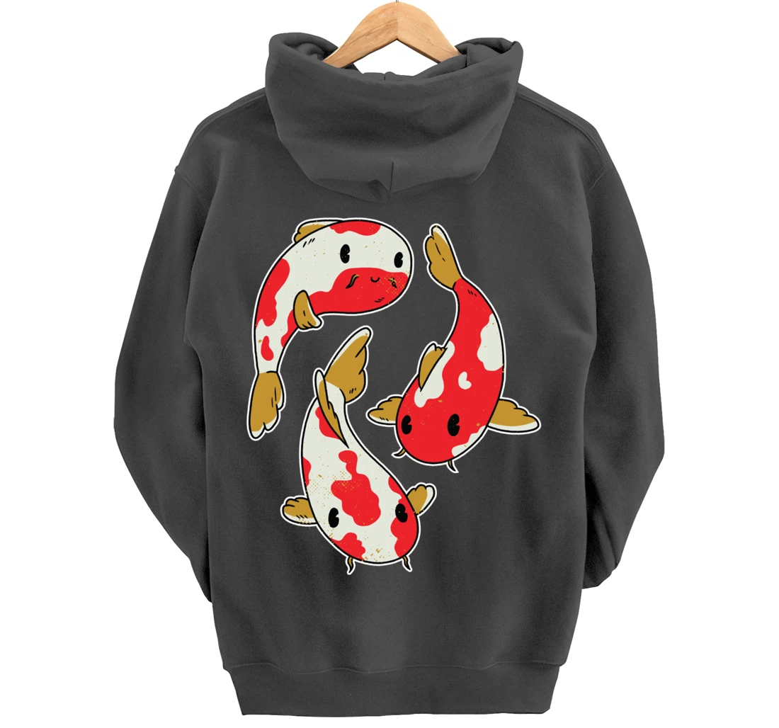 Fun Koi Fishing Carp Rainbow Colour Design Pullover Hoodie