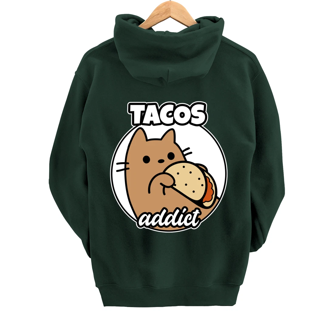 Tacos addict Cat Pullover Hoodie