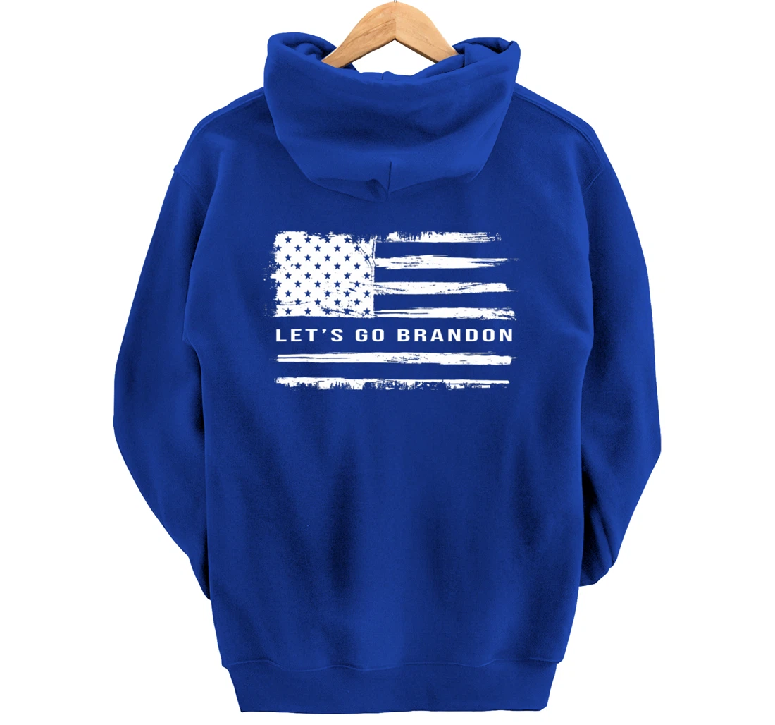 Let's go Brandon American Flag Meme Funny Gift Novelty Pullover Hoodie