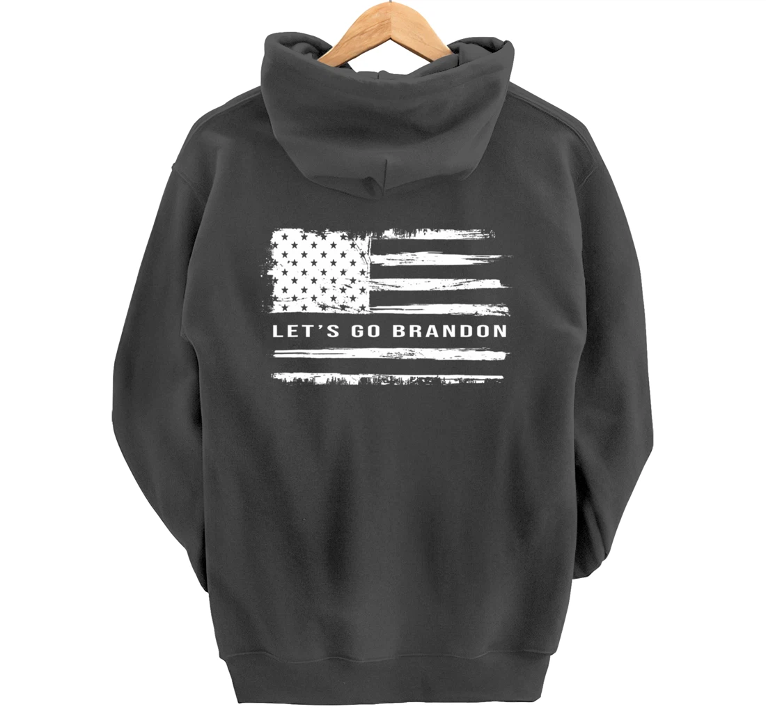 Let's go Brandon American Flag Meme Funny Gift Novelty Pullover Hoodie