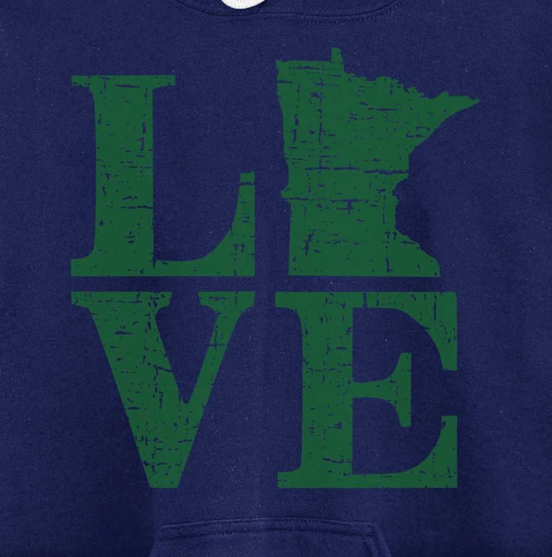 Love Minnesota Distressed Vintage MN Home Pride Pullover Hoodie