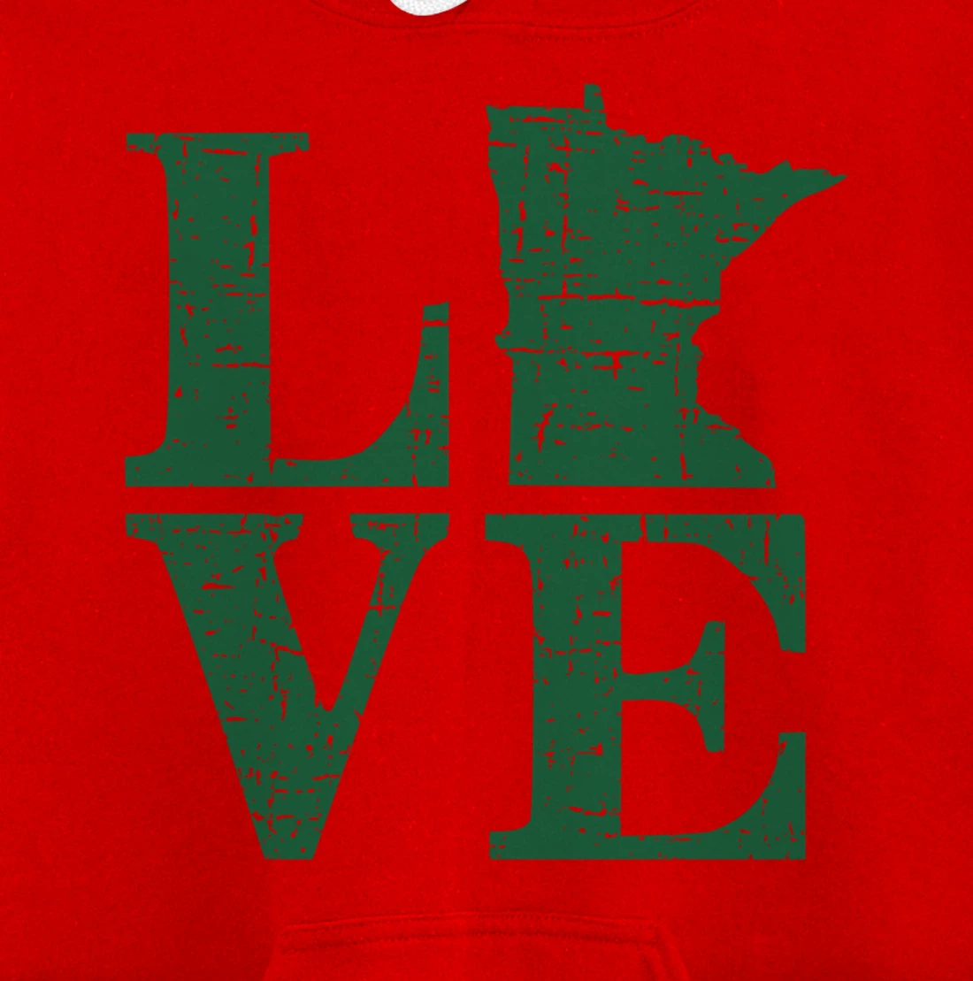 Love Minnesota Distressed Vintage MN Home Pride Pullover Hoodie
