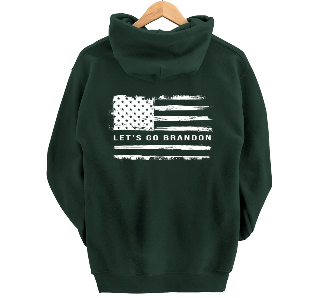 Let's go Brandon American Flag Meme Funny Gift Novelty Pullover Hoodie