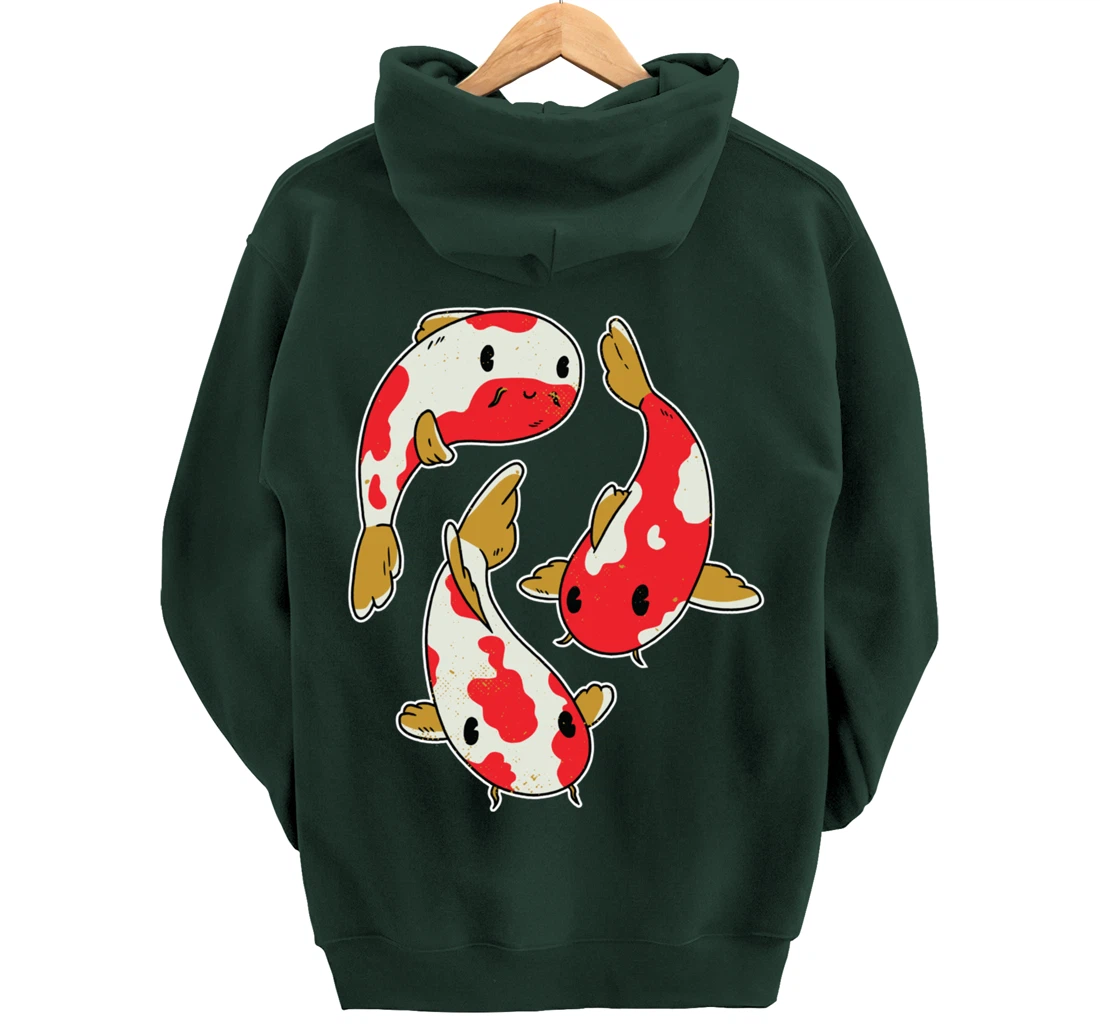 Fun Koi Fishing Carp Rainbow Colour Design Pullover Hoodie