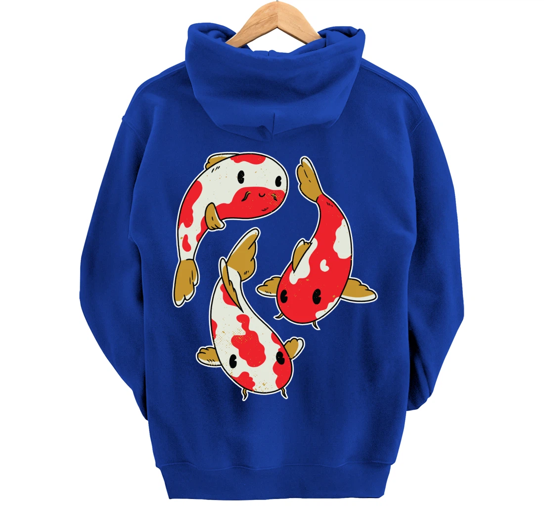 Fun Koi Fishing Carp Rainbow Colour Design Pullover Hoodie