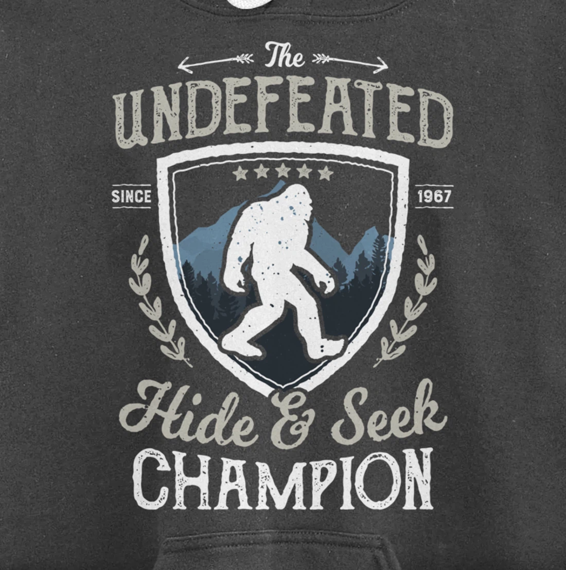 Bigfoot Hide And Seek Champion Funny Sasquatch Retro Vintage Pullover Hoodie