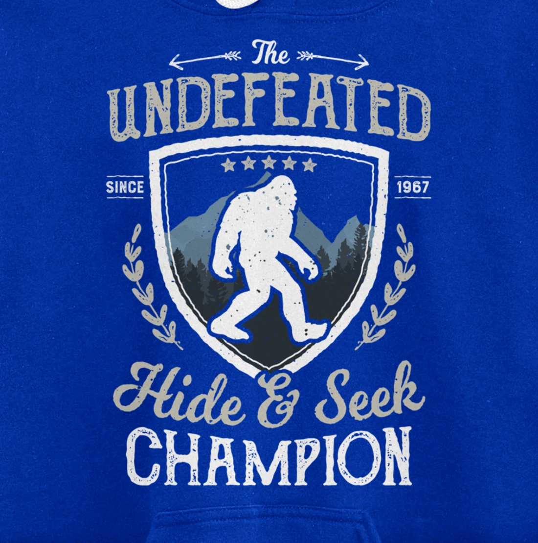 Bigfoot Hide And Seek Champion Funny Sasquatch Retro Vintage Pullover Hoodie