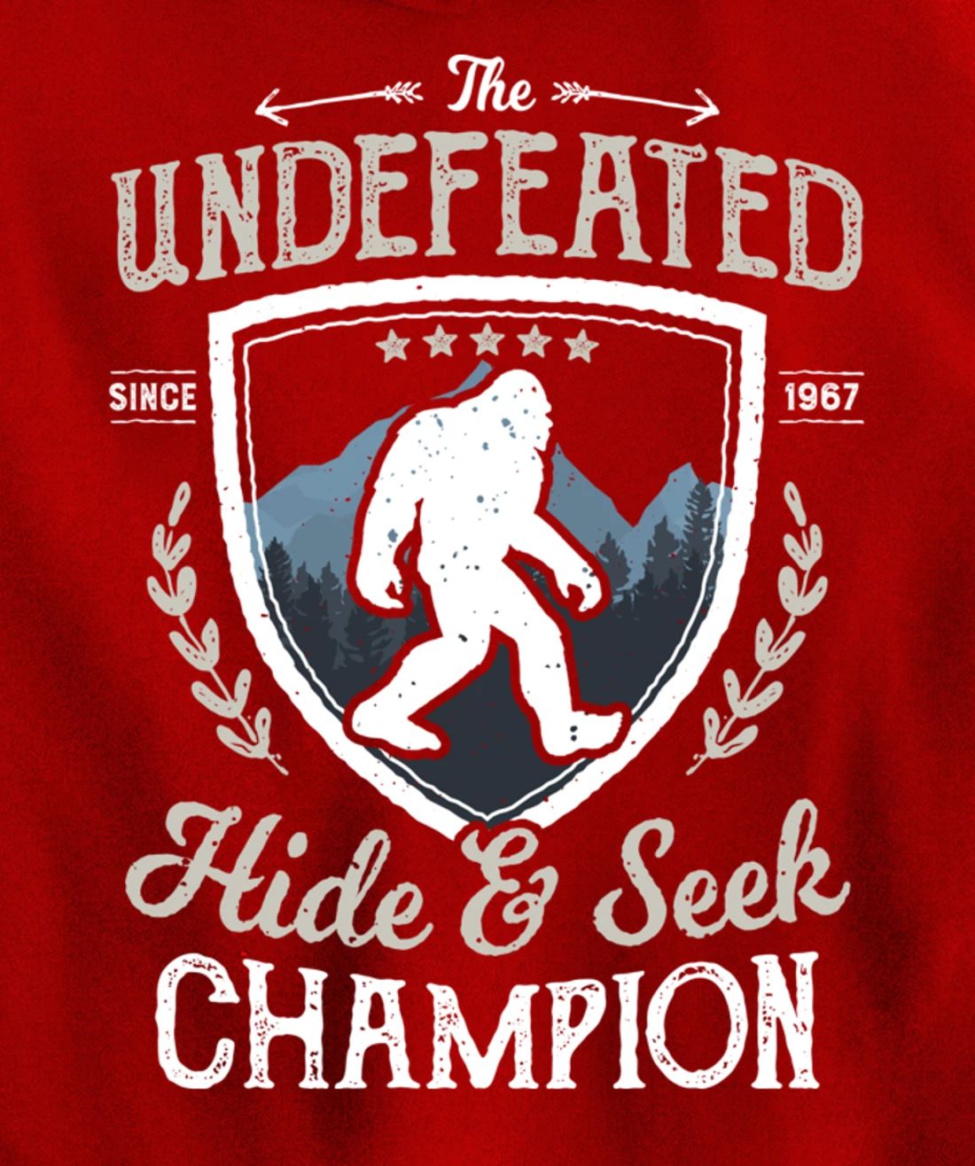 Bigfoot Hide And Seek Champion Funny Sasquatch Retro Vintage Pullover Hoodie