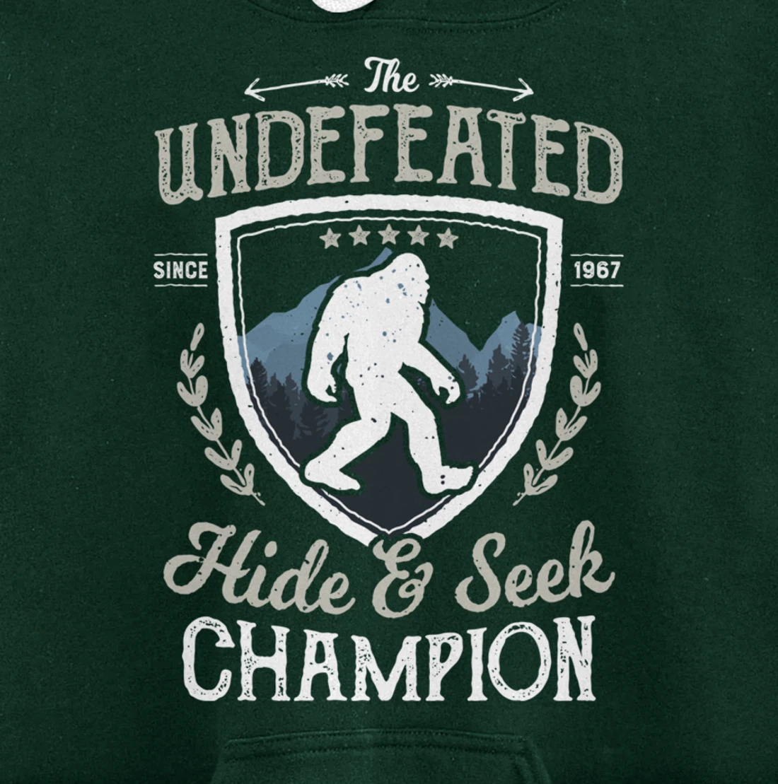 Bigfoot Hide And Seek Champion Funny Sasquatch Retro Vintage Pullover Hoodie