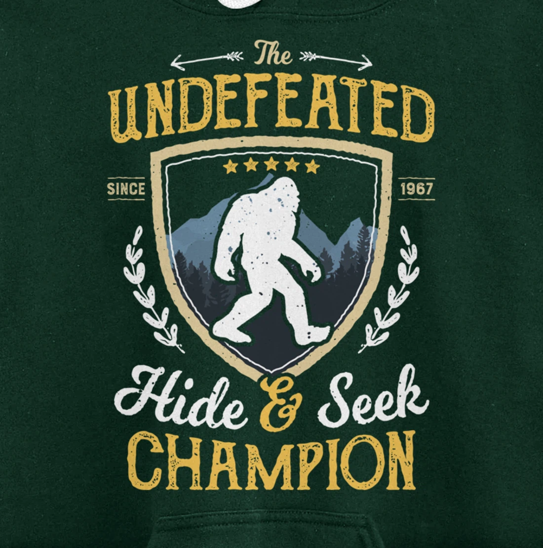 Bigfoot Hide And Seek Champion Funny Sasquatch Retro Vintage Pullover Hoodie