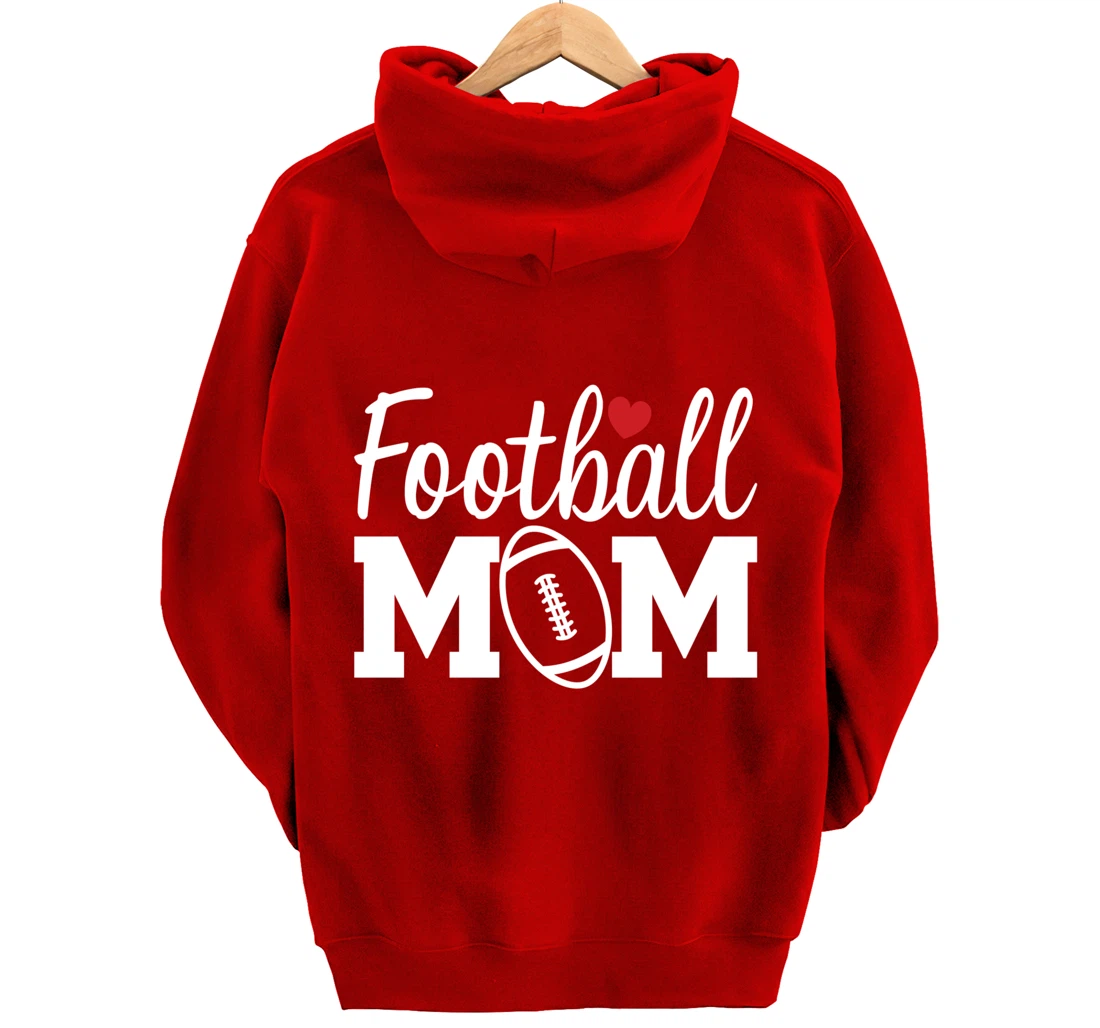 Football Mom Cute Mom Life Football Game Day Cheer Mom Pullover Hoodie