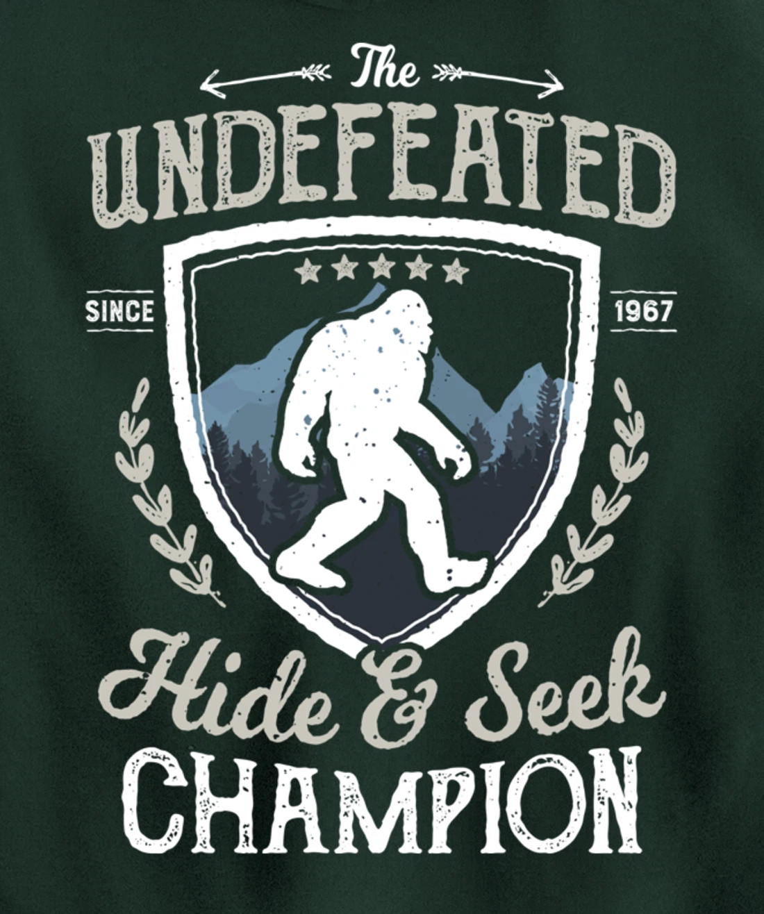Bigfoot Hide And Seek Champion Funny Sasquatch Retro Vintage Pullover Hoodie