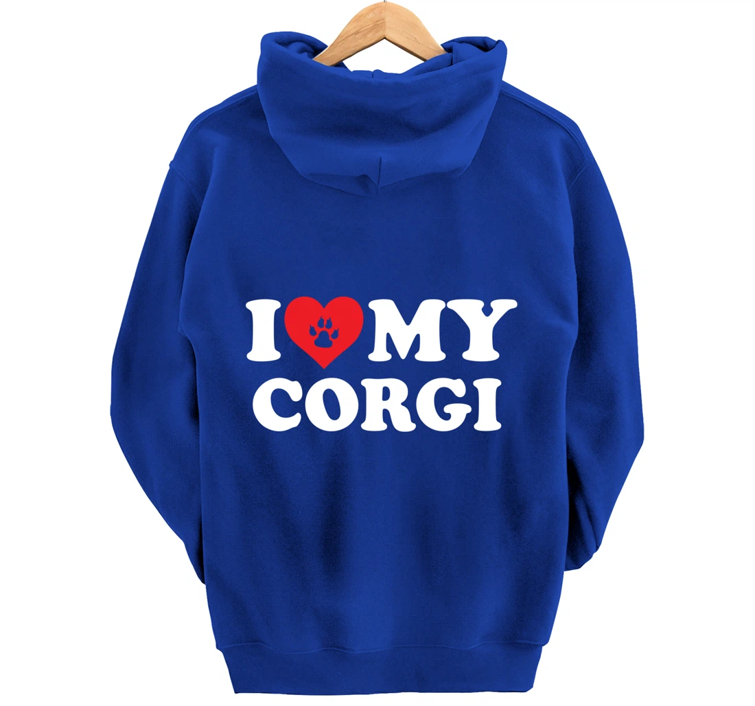 I Love Heart My Corgi Funny Dog Lover Pet Owner Pullover Hoodie