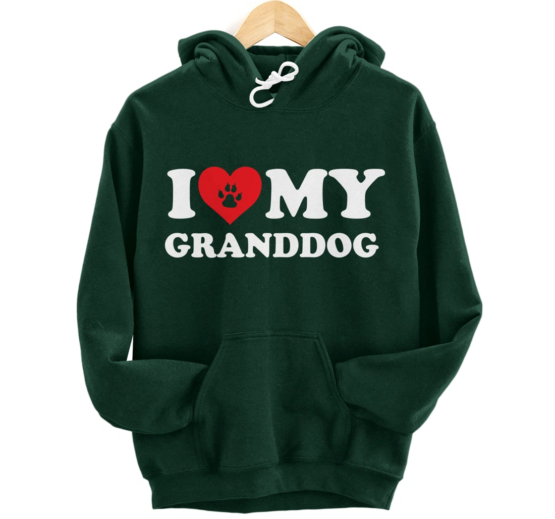 I Love Heart My Granddog Funny Dog Lover Pet Owner Pullover Hoodie