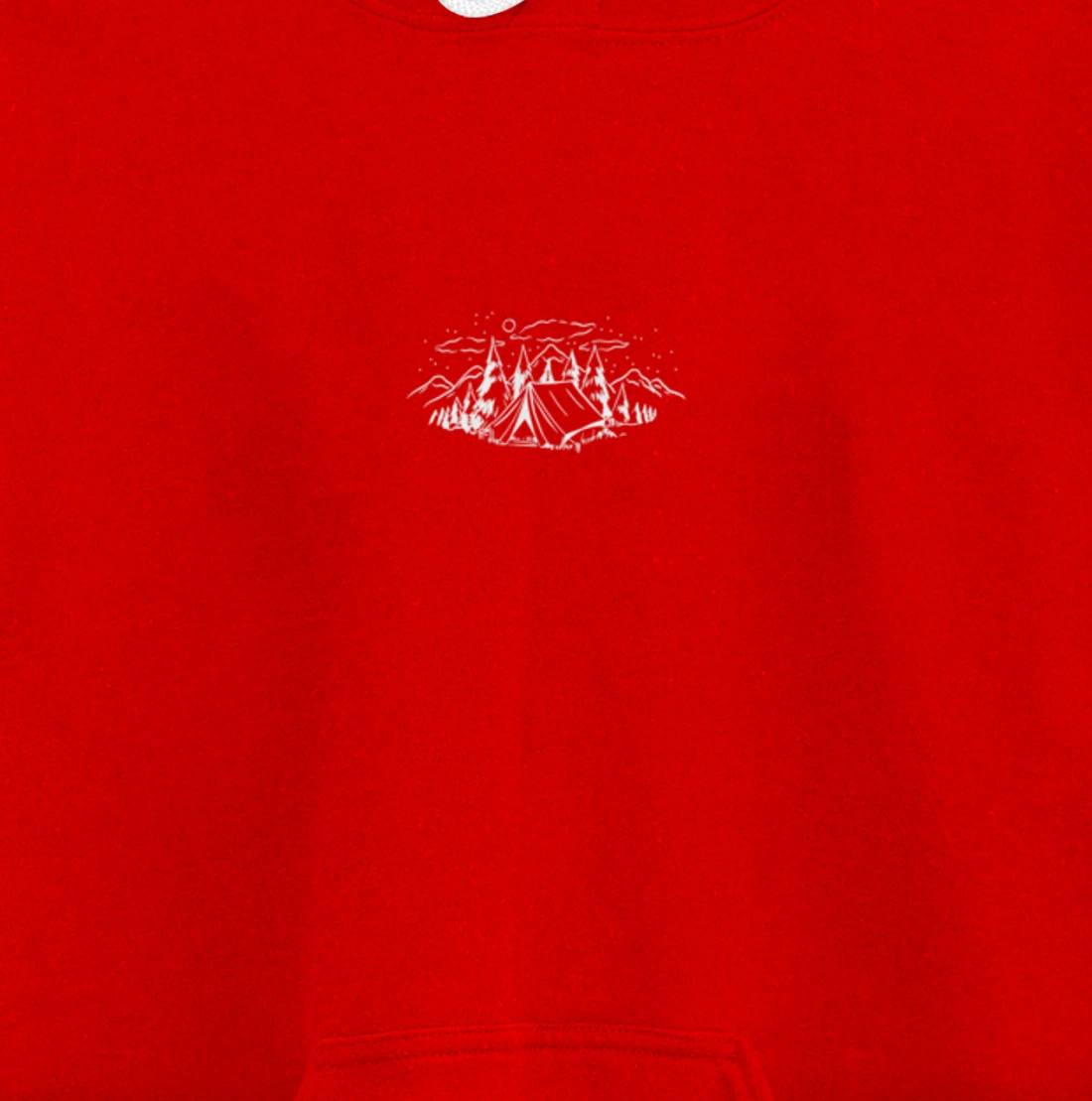 Cool White Outdoor Camping Minimalist Pullover Hoodie