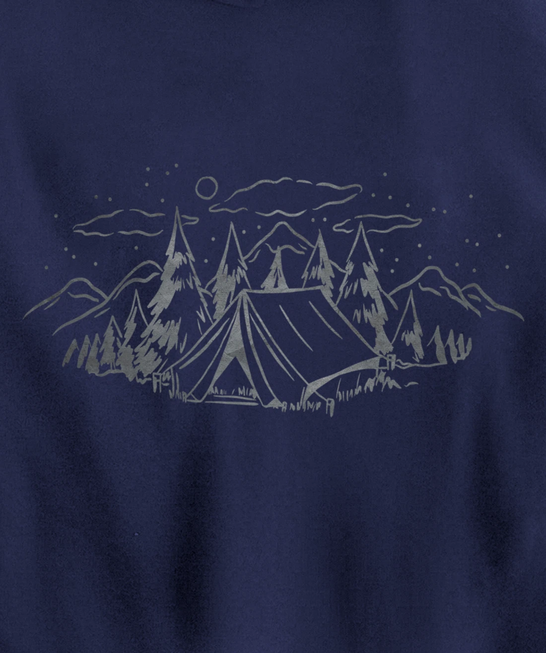 Cool Grey Outdoor Camping Minimalist Backside Pullover Hoodie