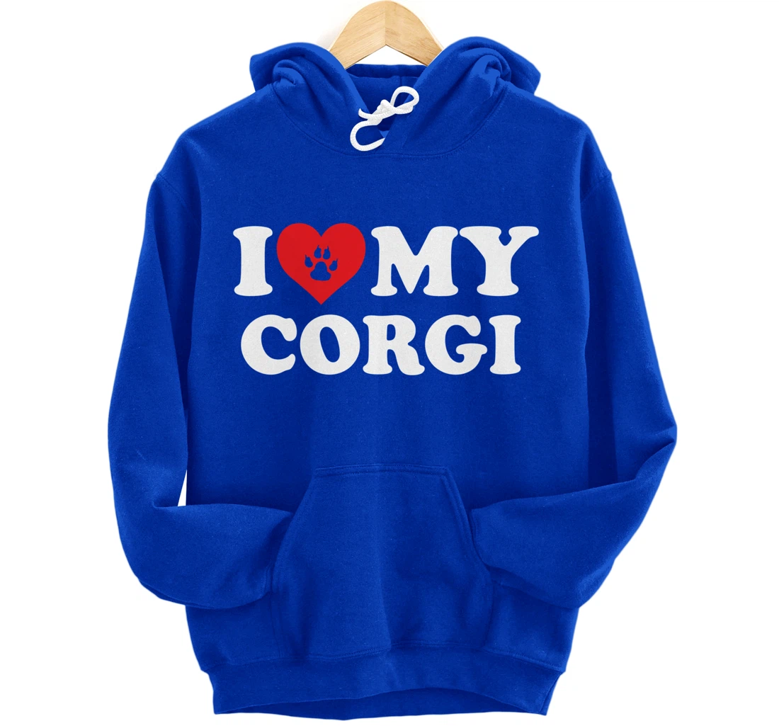 I Love Heart My Corgi Funny Dog Lover Pet Owner Pullover Hoodie