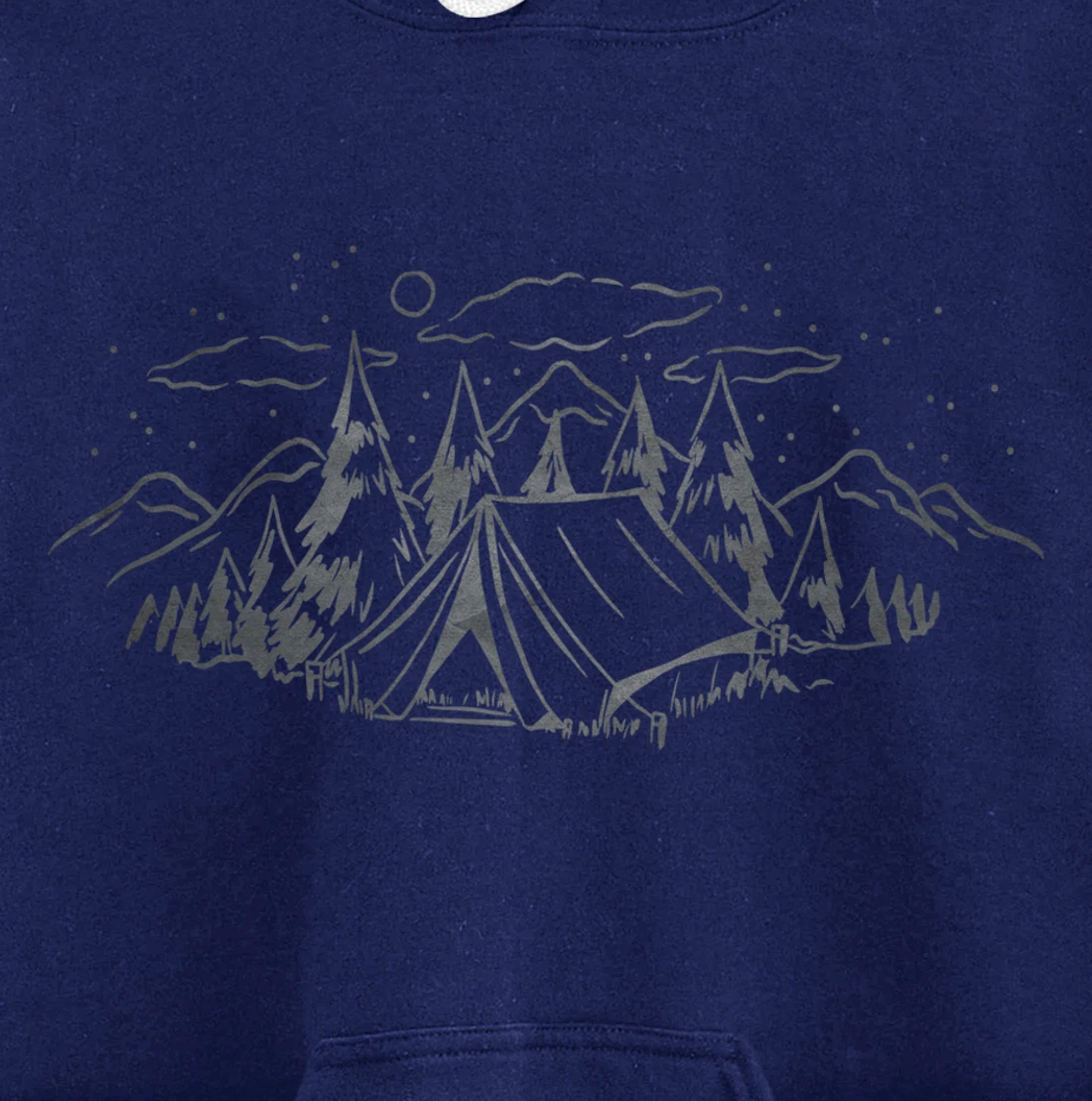 Cool Grey Outdoor Camping Minimalist Backside Pullover Hoodie