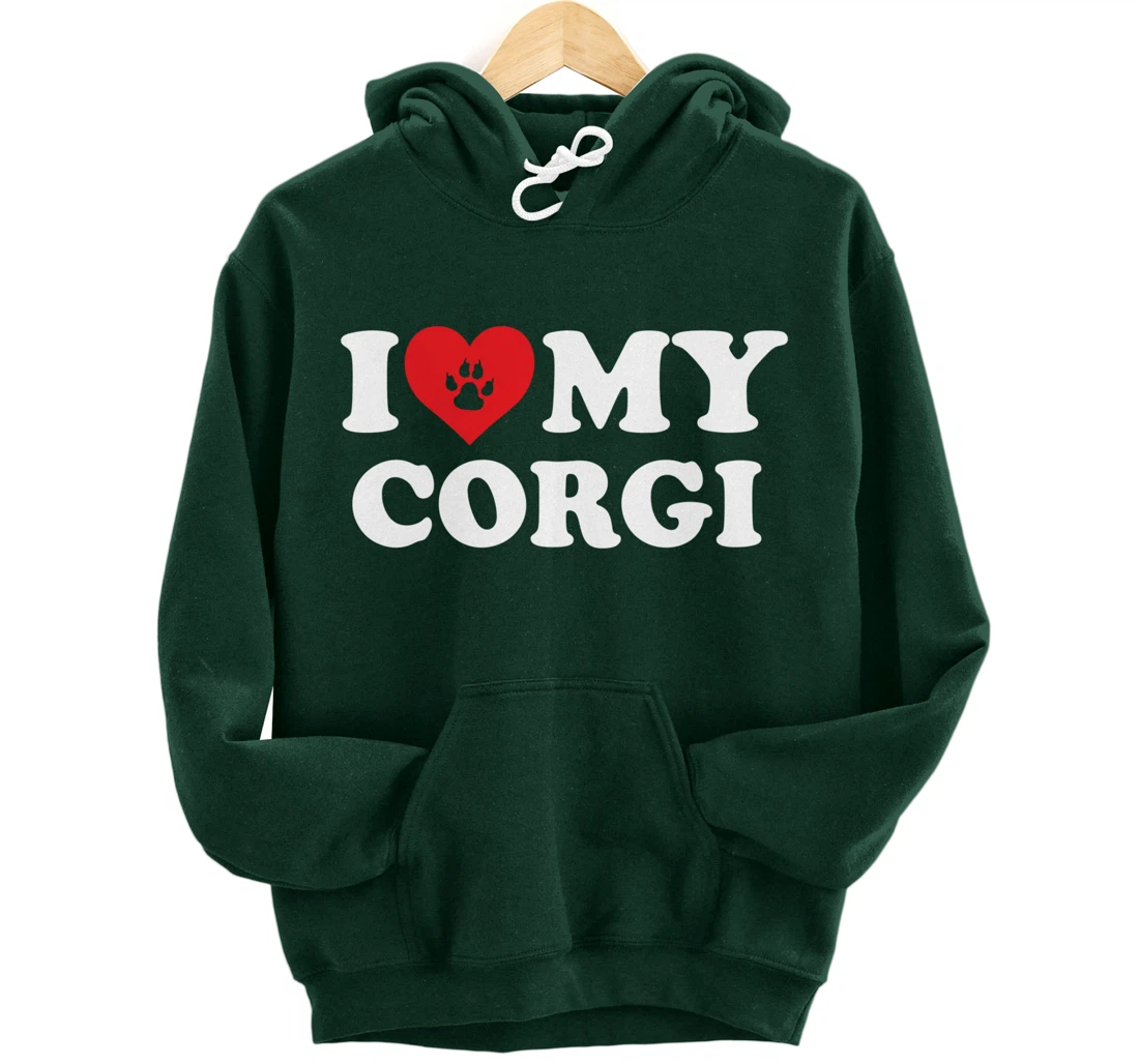 I Love Heart My Corgi Funny Dog Lover Pet Owner Pullover Hoodie