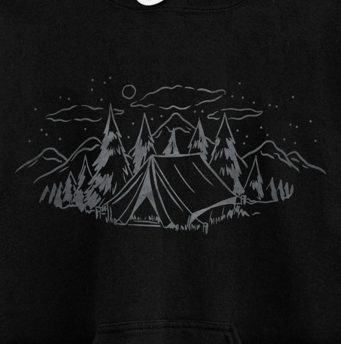 Cool Grey Outdoor Camping Minimalist Backside Pullover Hoodie