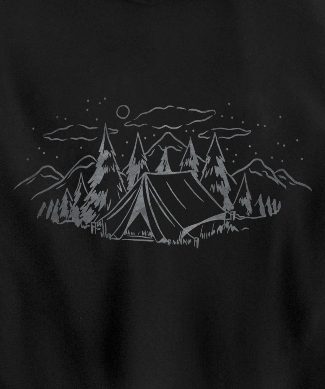 Cool Grey Outdoor Camping Minimalist Backside Pullover Hoodie