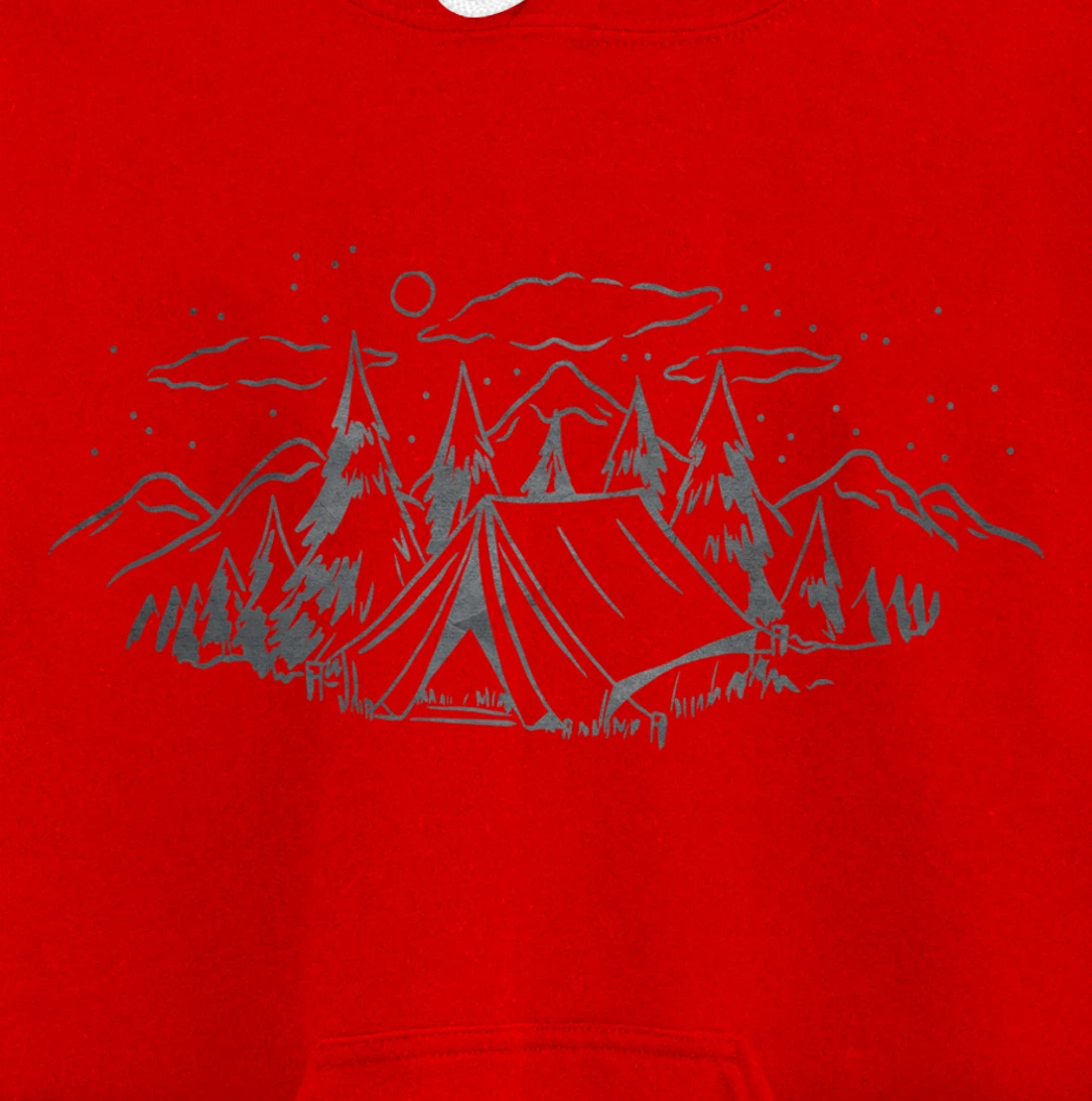 Cool Grey Outdoor Camping Minimalist Backside Pullover Hoodie