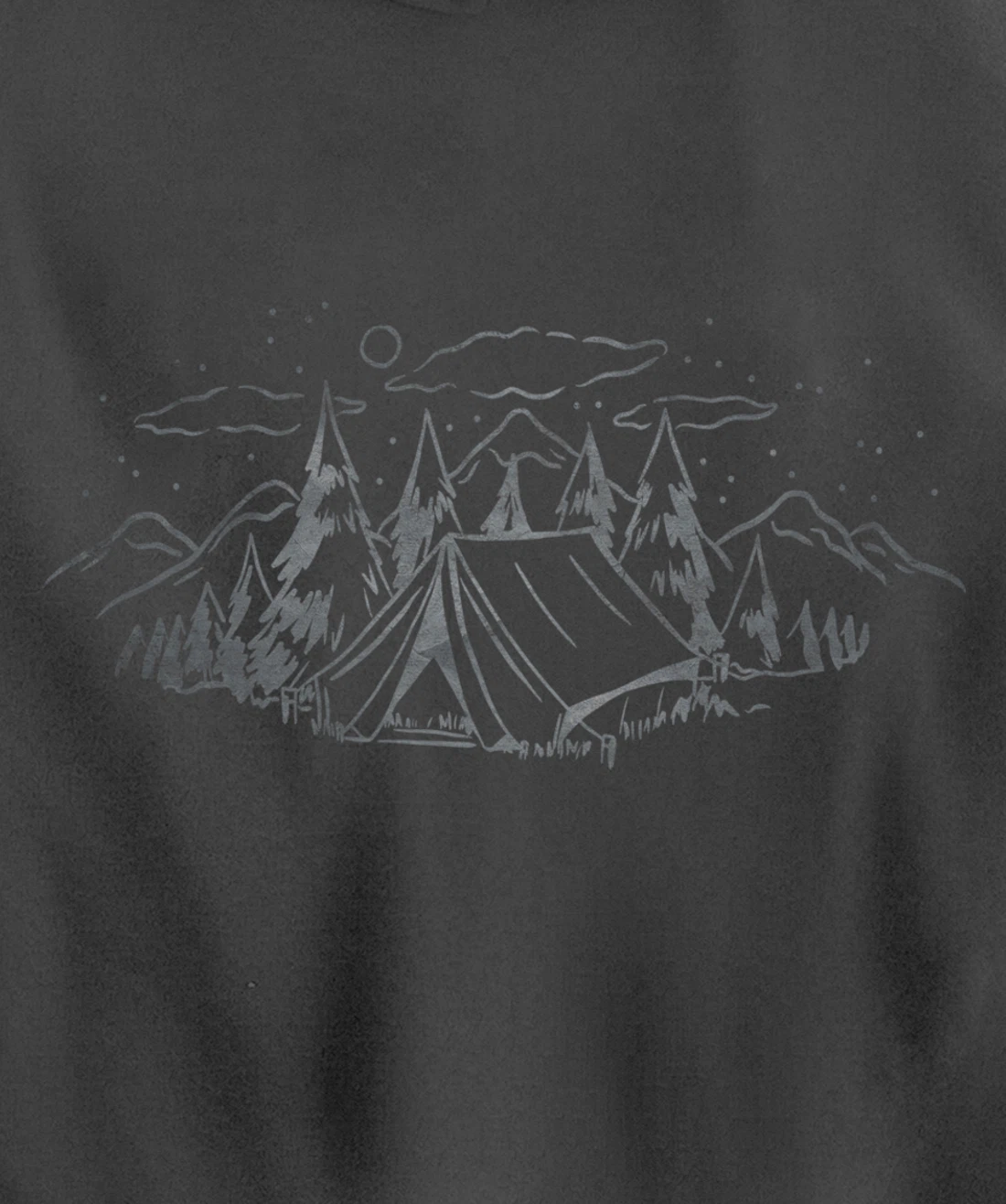 Cool Grey Outdoor Camping Minimalist Backside Pullover Hoodie