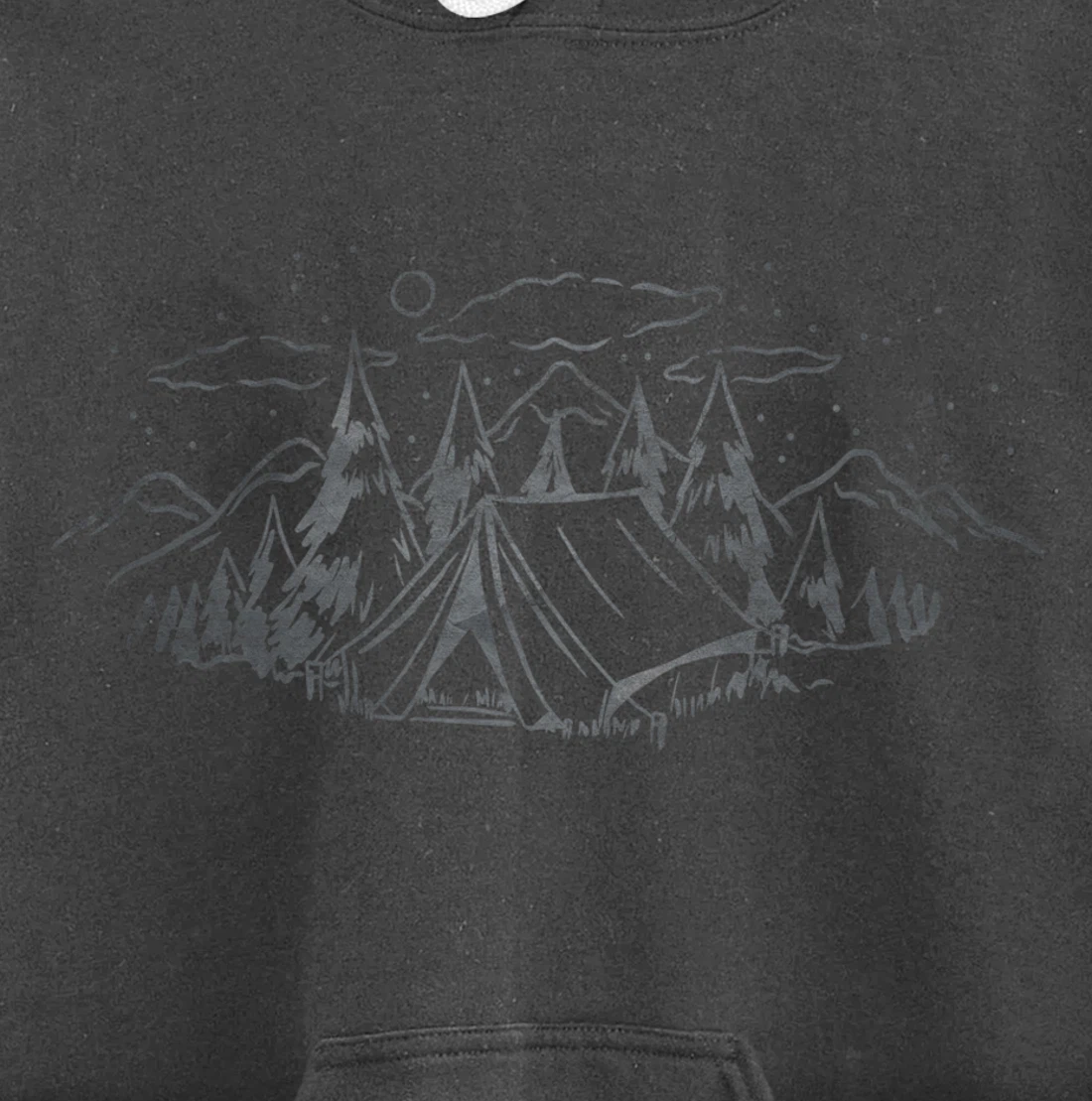 Cool Grey Outdoor Camping Minimalist Backside Pullover Hoodie