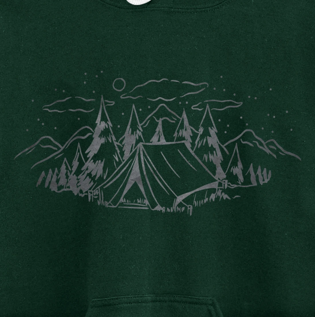 Cool Grey Outdoor Camping Minimalist Backside Pullover Hoodie