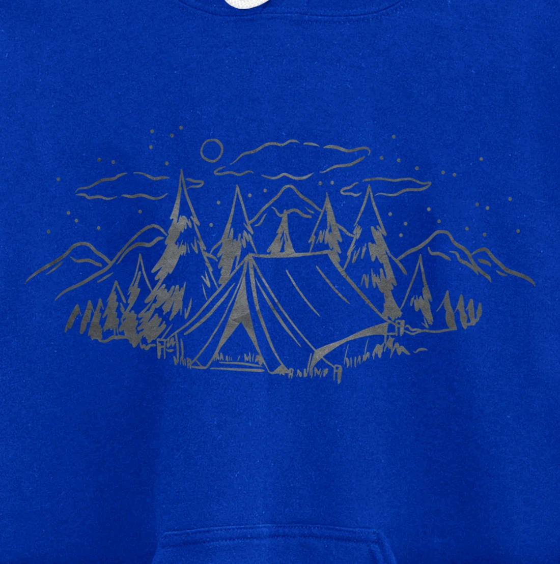 Cool Grey Outdoor Camping Minimalist Backside Pullover Hoodie