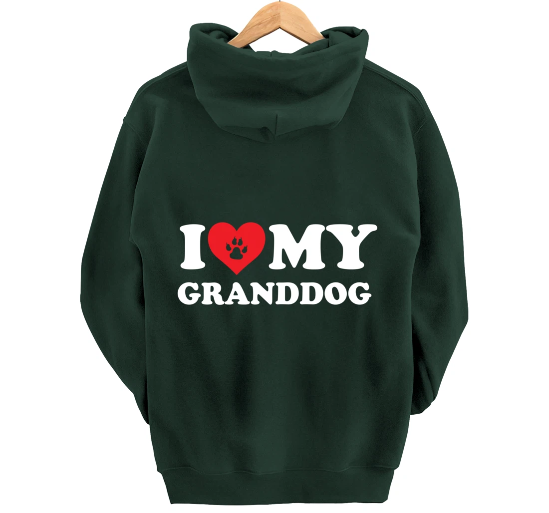 I Love Heart My Granddog Funny Dog Lover Pet Owner Pullover Hoodie
