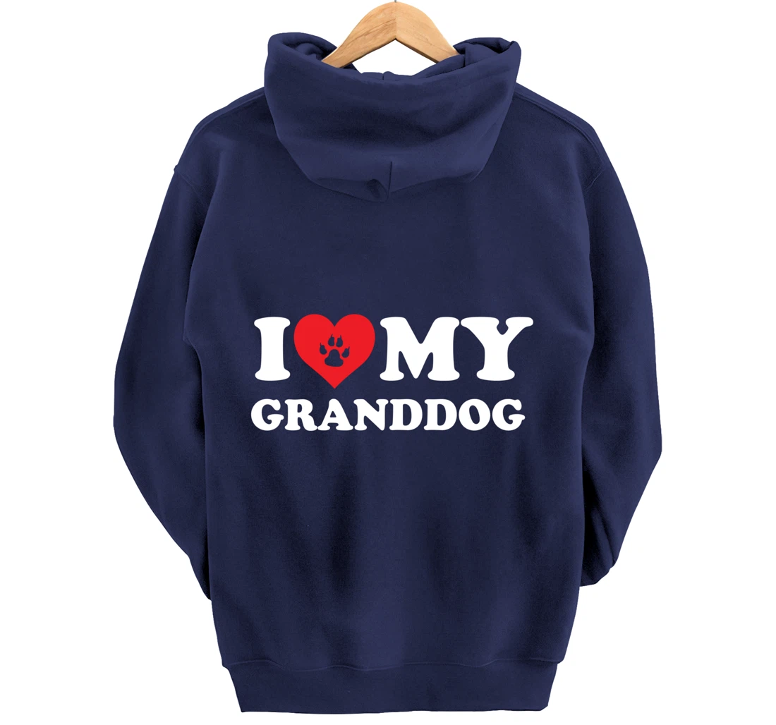 I Love Heart My Granddog Funny Dog Lover Pet Owner Pullover Hoodie