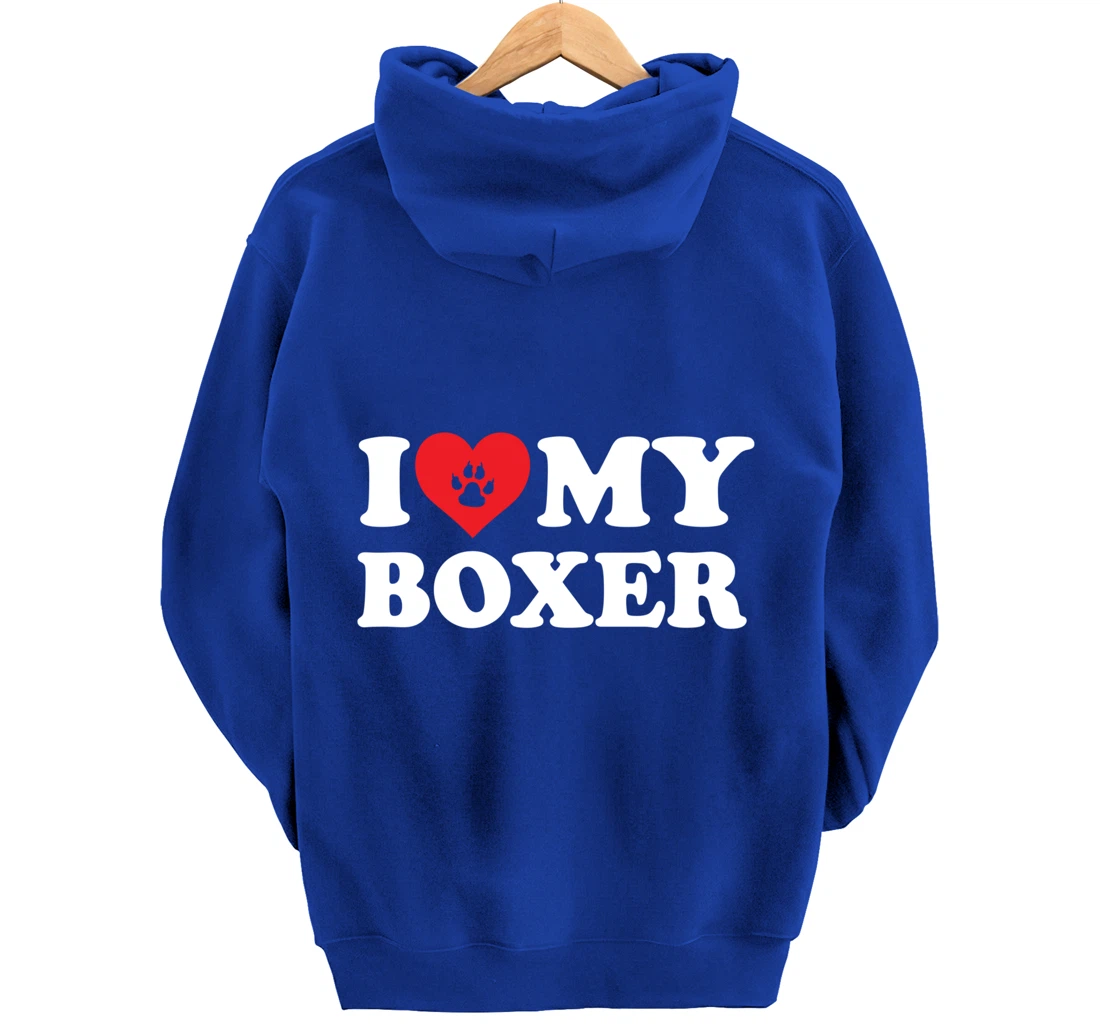 I Love Heart Boxer Funny Dog Lover Pet Owner Pullover Hoodie