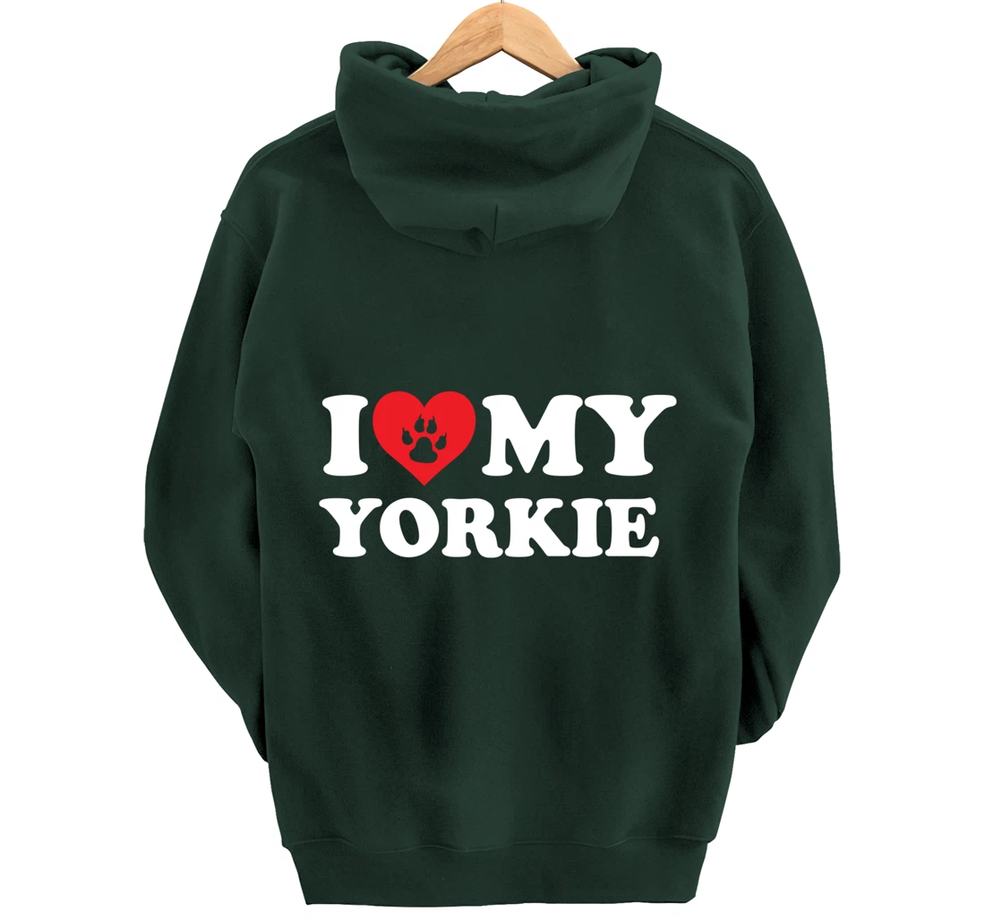 I Love Heart My Yokie Funny Dog Lover Pet Owner Pullover Hoodie