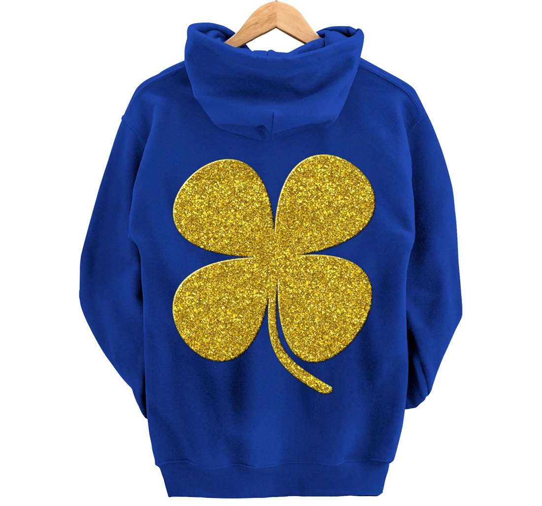 shamrock Clover, Golden st patrick irish Vintage symbol Pullover Hoodie