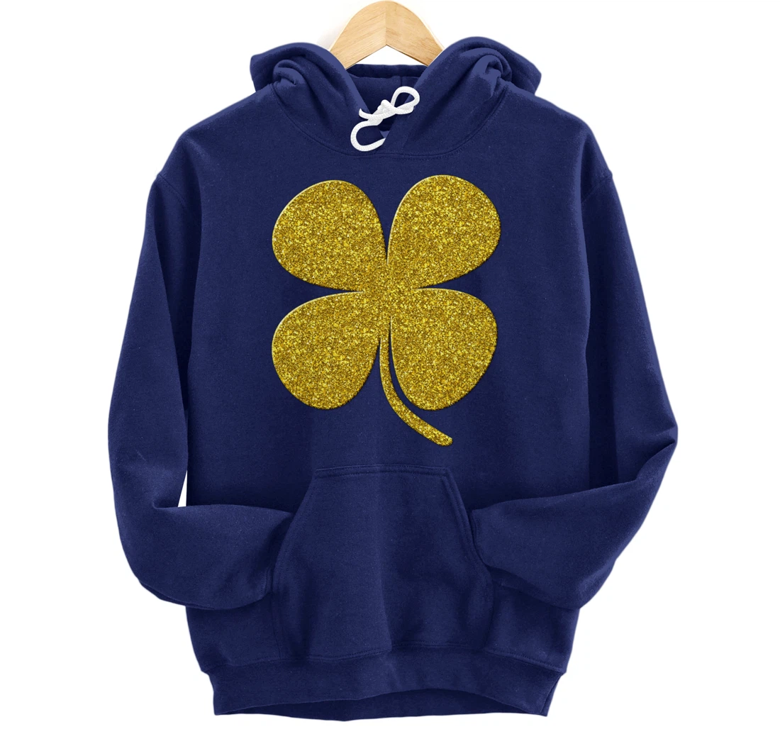 shamrock Clover, Golden st patrick irish Vintage symbol Pullover Hoodie